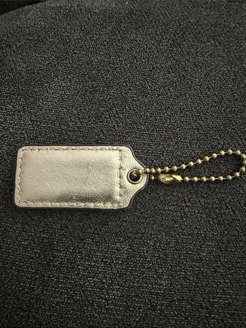 VTG COACH Metallic Gold Leather Key Tag